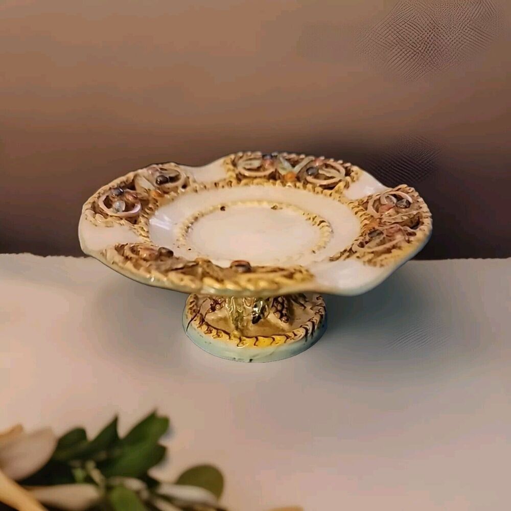 Antique Capodimonte‎ Style Porcelain Italy Dresser Candy Nut Dish Read